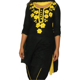 Black color cotton three piece