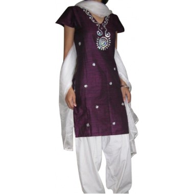 Purple colordhupiyan three piece