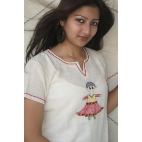 Soft cotton white dress for Pohela boishakh