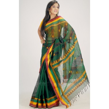 Send Green color silk sharee gift in Poheha boishakh